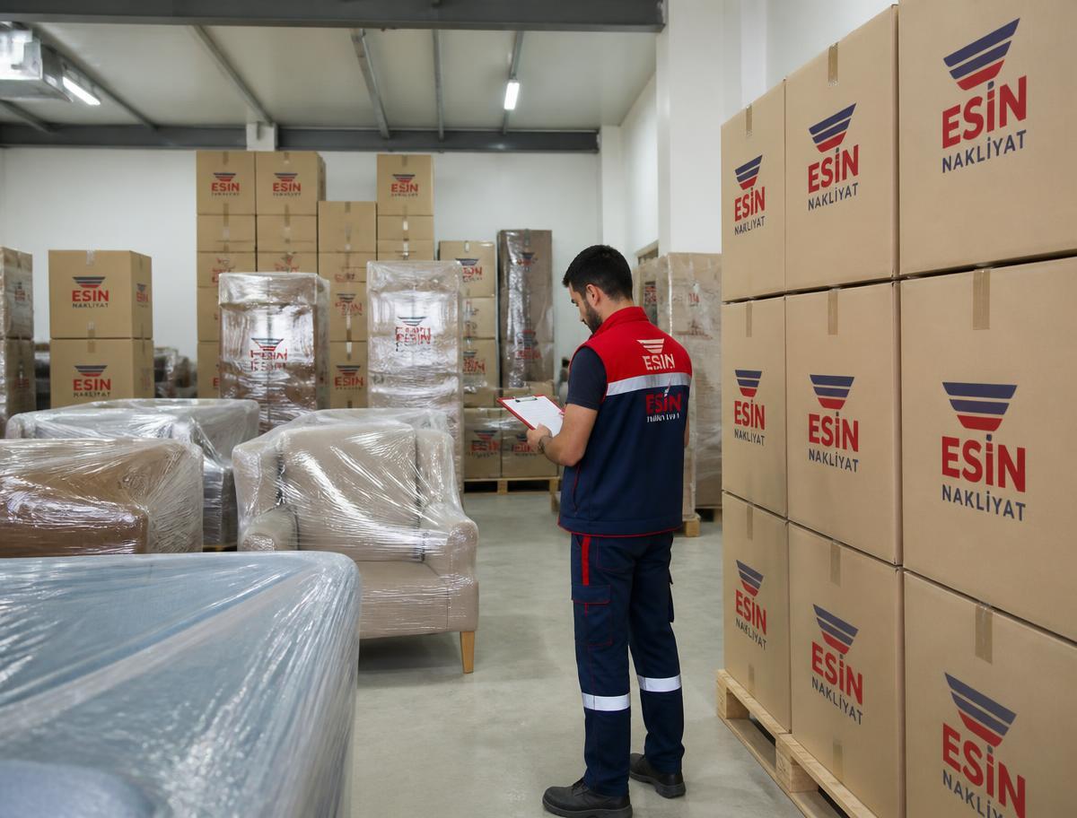 Toroslar bölgesinde Esin Nakliyat aracı